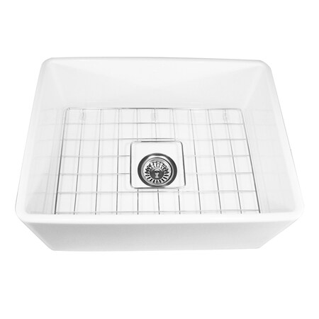 Nantucket Sinks 24 Inch Fireclay Farmhouse Kitchen Sink T-FCFS24